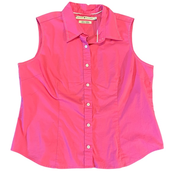 Tommy Hilfiger Tops - Tommy Hilfiger Pink Sleeveless Button Up Top | Women's 16